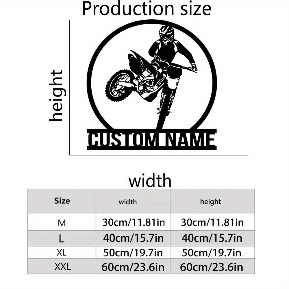 Customizable Motorcycle Metal Wall Art Family Name Sign Indoor Outdoor Holiday Gift