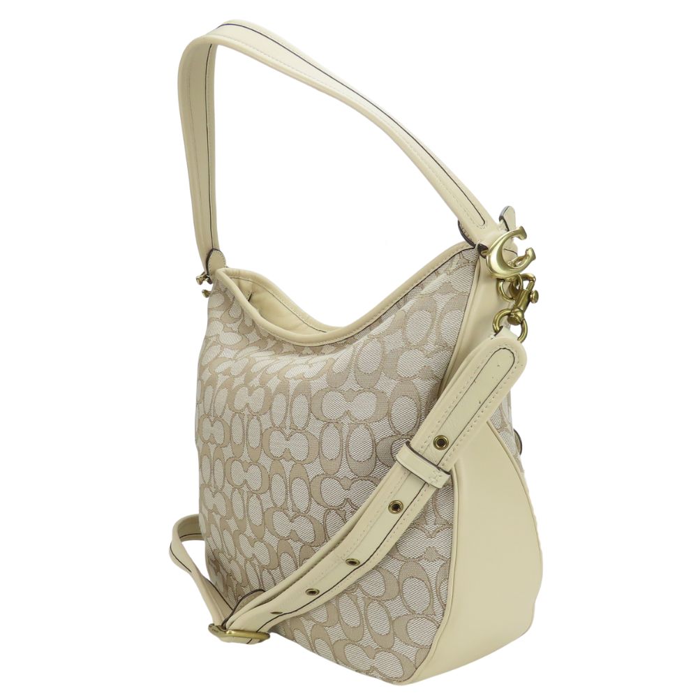 Used COACH Shoulder Bag Soft Tabby Hobo C6659 Signature Leather/canvas Ivory Beige