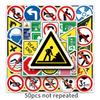 50pcs Cartoon Road Sign Stickers: Waterproof Decals for Suitcases, Cars, Scooters, and Phones.