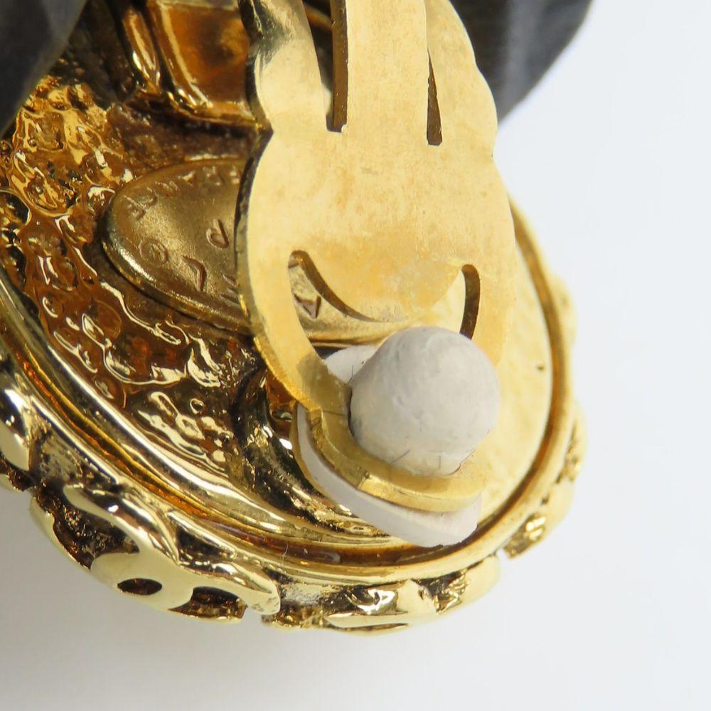 Used CHANEL Earring COCO Mark metal/Fake Pearl 20g Gold Plating