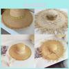 Raffia Straw Sun Hat With Wide Brim For Beach Vacation And Sun Protection