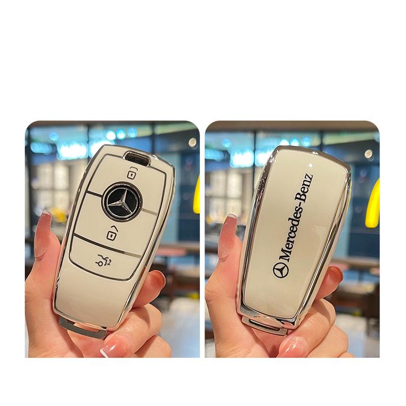 Soft TPU Car Remote Key Case Cover Shell For Mercedes Benz A C E S G Class GLC CLE CLA W177 W205 W213 W222 X167 AMG Accessories JW1