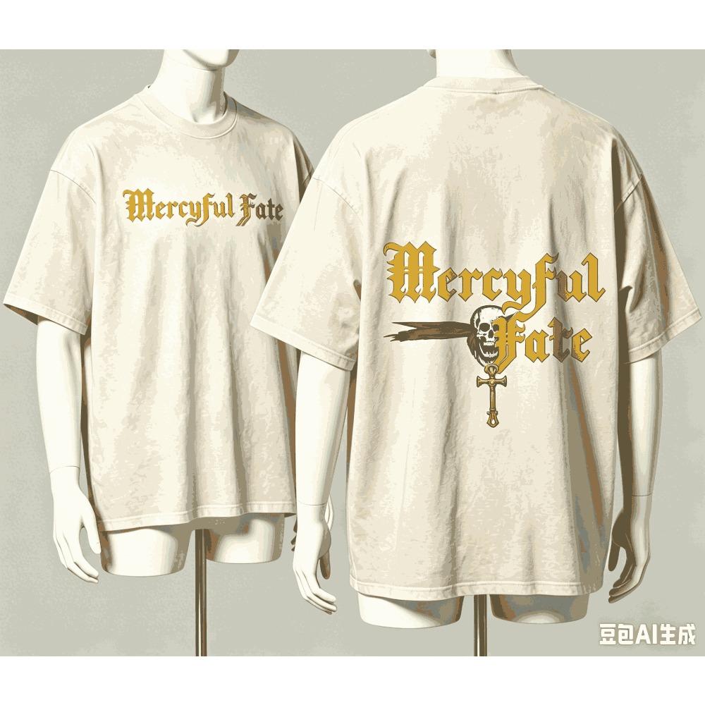 Mercyful Fate pour T-shirt Cadeau Fan Hommes Femmes Harajuku Surdimensionné Unisexe Manches Courtes Streetwear haute qualité Couples Classique doux Mode Rétro