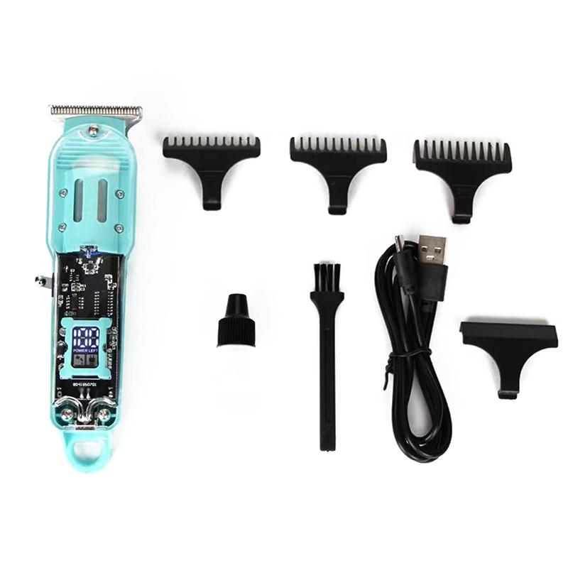 Professional Hair Clippers Rechargeable Hair Clipper Transparent Electric Hair Trimmers For Men Cordless Hair Cut Machine