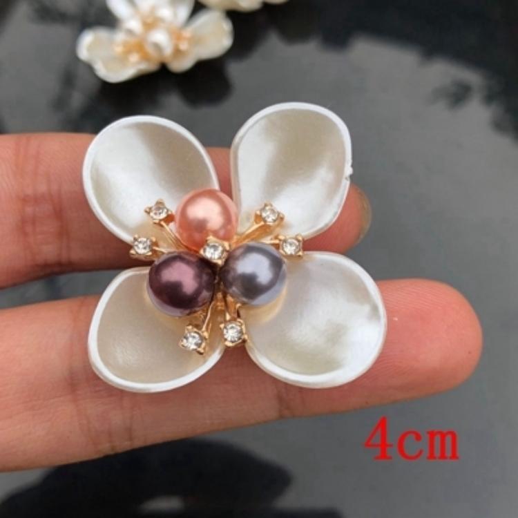 4 KS, Imitace perly z mušle, Květinová nášivka, Srdce, Květina, Hřebenatka, Šperkové doplňky, Ruční kytice, DIY, Vlasy, Boty, Oblečení, Tašky, Materiál