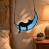 Acrylic Cat Suncatcher Hanging Pendant with Chain, Animal Ornament for Window Gift Home Wall Decor, Cute Lover Room Decoration Creative