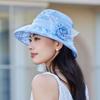 Folding Thin Bow Sunshade Cap Breathable Sunscreen Basin Hat Floral Fisherman Hat  Outdoor