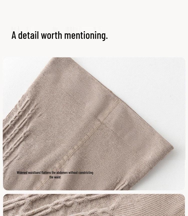 Dámské retro punčochové kalhoty s copánkovým vzorem a sametovým povrchem - Vysoký pas, zeštíhlující, japonský styl, univerzální sladké podzimní a zimní ponožky