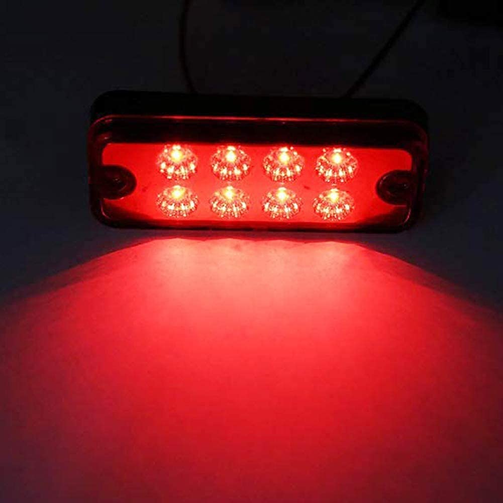 HULA Side Marker Light,6pcs 24V 8 LED Truck Side Marker Indicator Car Side Indicator Light for Truck Trailer (Red)