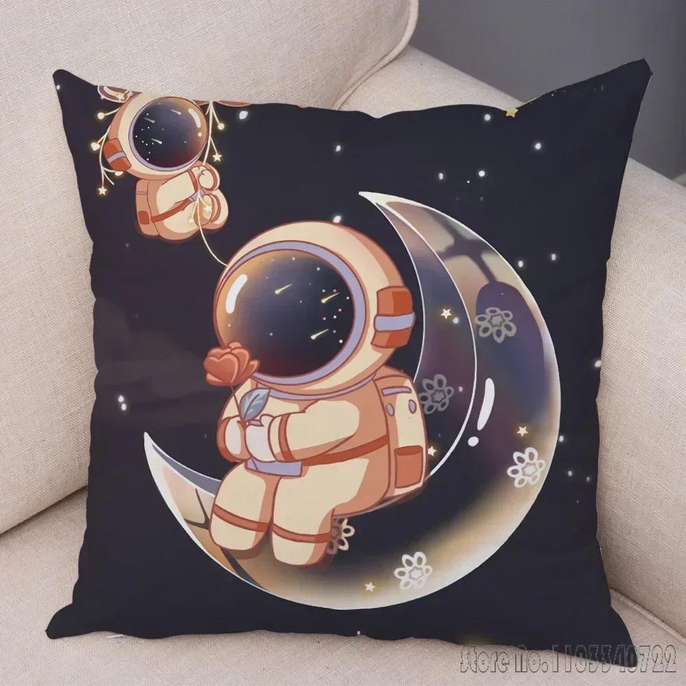 Anime Cartoon Astronauts Cosmic Sky Cushion Cover Plush Pillowcase Pillow Case Shams Party Sofa Home Decor 45x45cm Kids Gift