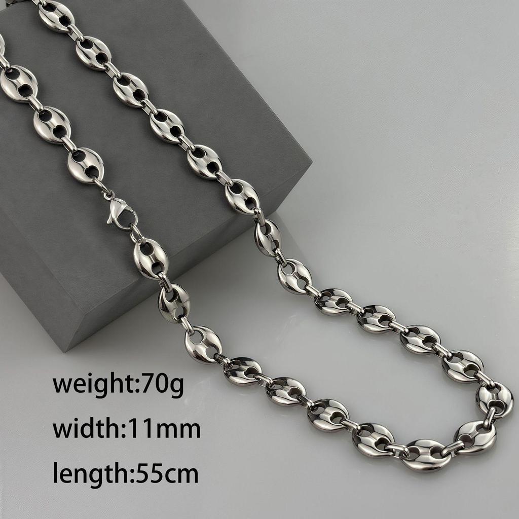 18k Vergoldetes Kaffeebohnen-Ketten-Halsketten- und Armband-Set