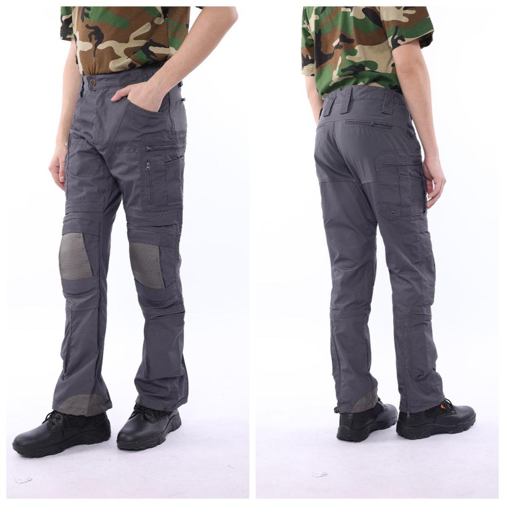 Cotton Polyester Cargo Pants Grey Black Men's Pants