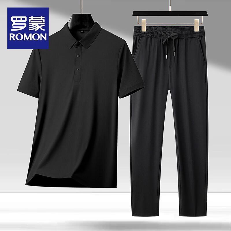 ROMON Men s Summer Quick-Dry Polo Tracksuit Set 3XL