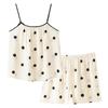 Ice Silk Pajamas Women's Summer Suspender Shorts 1011 New Summer Simple and Sexy Loungewear Suit Can Be Worn Outside