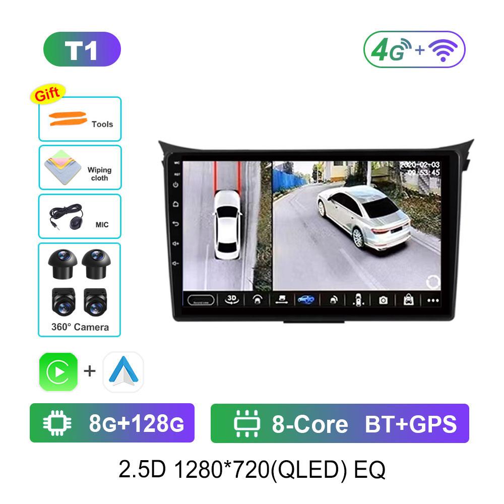 Android 14 Intelligent System WiFi GPS for Hyundai I30 Elantra GT 2012 - 2017 Split Screen 4G BT Car Radio Multimedia Player