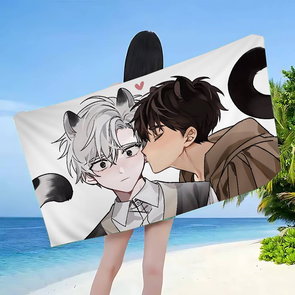 passion bl anime Microfiber Printed Beach Towel Mountain Climbing Yoga Beach Swimming Running Absorbent Soft Towel