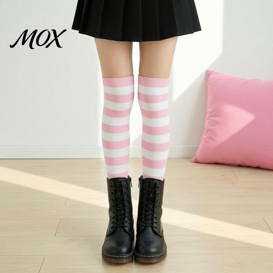 Comic-Ausstellung Outfit Accessoires Gestreifte Oberschenkelhohe Socken für Damen Mädchen, Über dem Knie Strümpfe, Mode Festlich Winter Strumpfwaren Weich Dehnbar