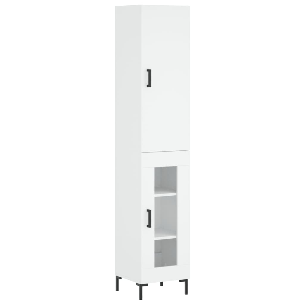 Highboard White 34.5 X 34 X 180 Cm Particleboard