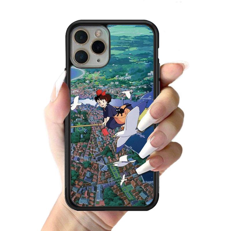 Anime Kiki's Delivery Service Phone Case Silicone PC+TPU Case for iPhone 11 12 13 Pro Max 8 7 6 Plus X SE XR Hard Fundas