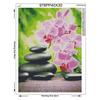5d Diy Diamond Embroidery Orchid and Cobblestone,full Round Diamond Painting Flowers