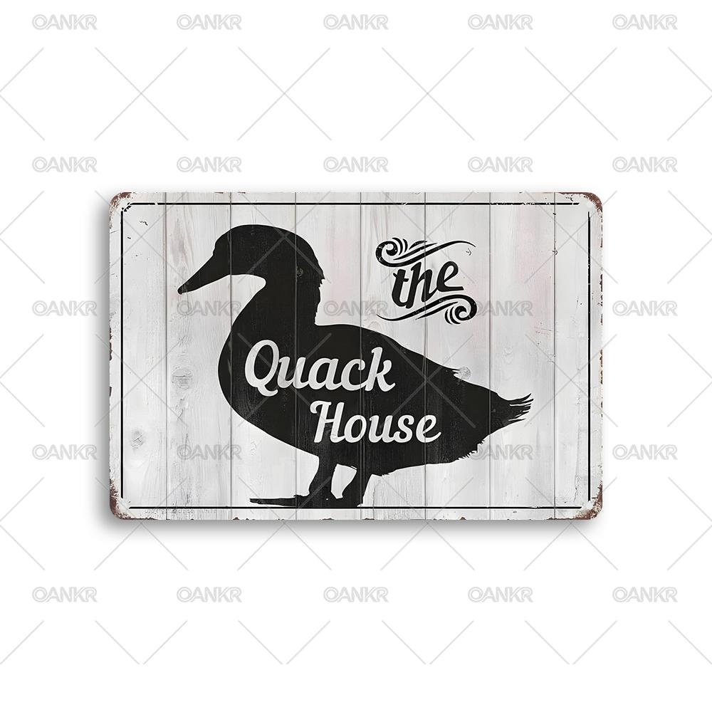 Vintage Duck Poster Metal Tin Sign Duck Quack House Metal Signs for Garden Farm Fence Home Wall Decor Plaque Accessories 20x30cm