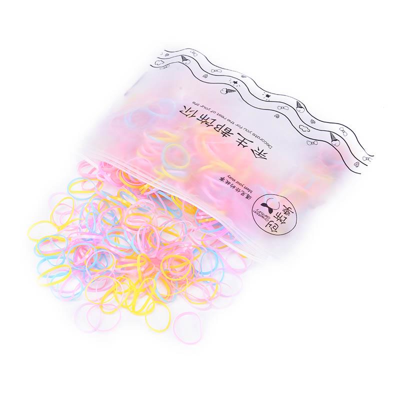500Pcs Baby Kids Hair Accessories Disposable Rubber Band Hair Ties Womens Girls