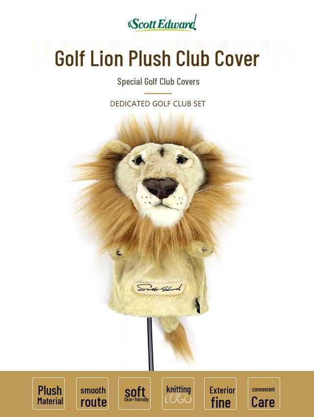 Cartoon Lion Golf Driver Headcover - Wood Club Protection Cover
