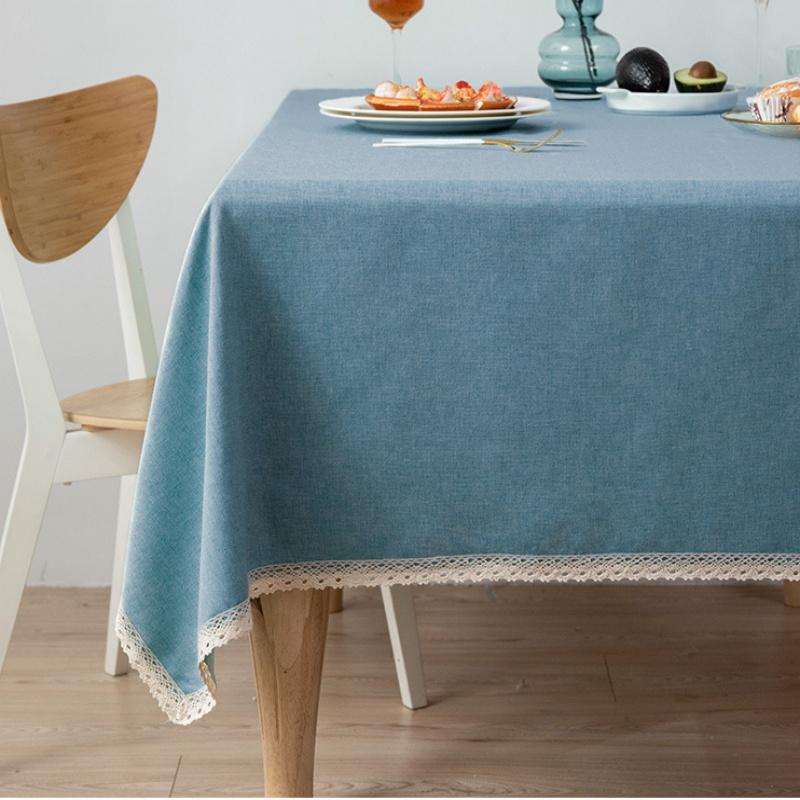Rectangle Tablecloth Cotton Linen Square Waterproof Table Cloth Oil-Proof Table Cover For Home Kitchen Garden Restaurant Decor