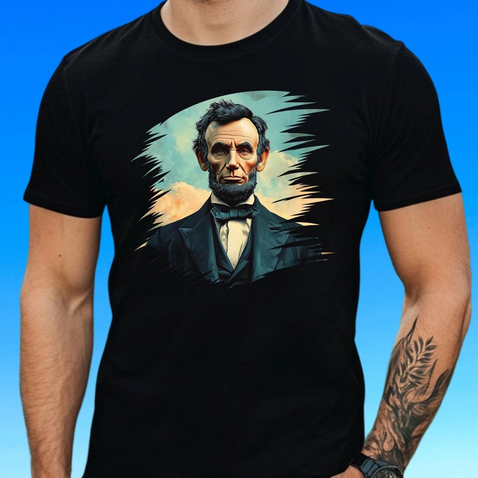 T-Shirt Herren Abraham Lincoln Motiv Baumwolle Größe XS bis 5XL XL