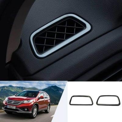 For Honda CRV CR~V 2012~2016 Glossy Black Steel Dash L&R AC Air Outlet Vent Trim