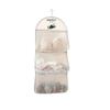 Multi Layer Mesh Storage Hanging Bag,Hanging Storage with Metal Hanger Mesh Pockets for Bra Socks,Pockets Hang Store Bag for Door Wall Closet