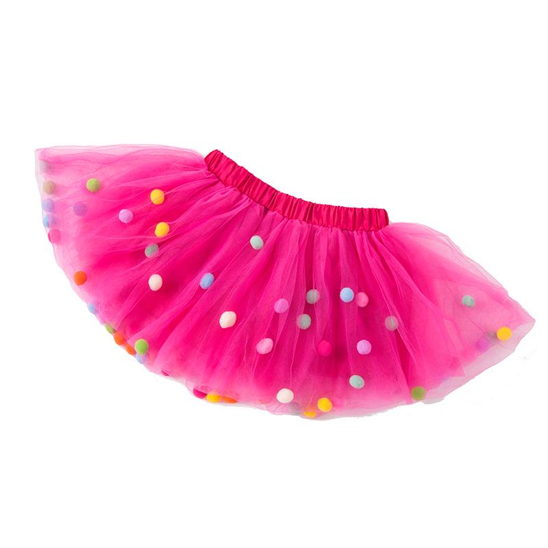 Skirt Girl Princess Party Skirt Hair Hoop Set Kids Girls Tutu Skirt Fluffy Mini Rainbow Dot Skirt
