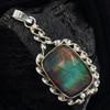 Natural Opal CERTIFIED 33 Ct 925 Sterling Silver Cushion Pendant Gift For Him