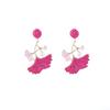 Dopamine Colored Leaves Hand-Woven Raffia Earrings Women'S Vacation Wind Sweet Temperament Unique Earrings Earrings