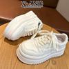 Thick-soled heightening women's shoes leather board shoes spring and summer new versatile little white shoes children's casual sports shoes