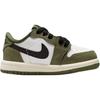 Jordan Air Jordan 1 Slip Resistant Abrasion Resistant Low Top Toddler Shoes White Green Infant And Toddler HQ6997-200