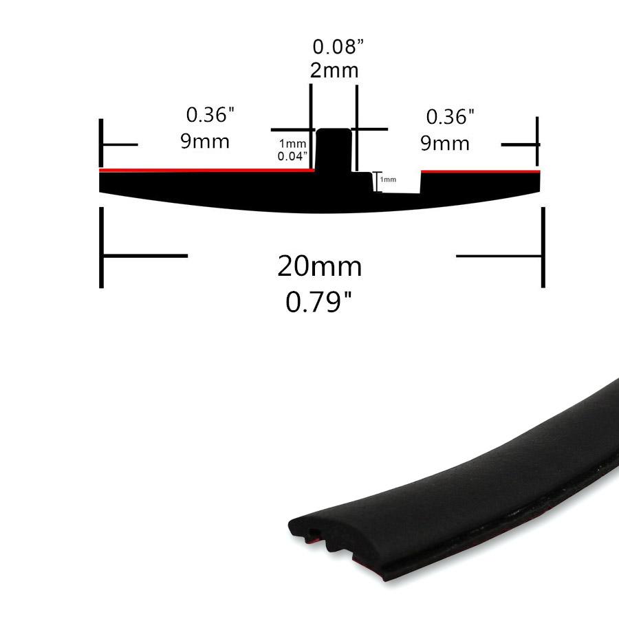 1pcs Universal 3m Rubber Seal Car Front Rear Windshield Sunroof Waterproof Dustproof Edge Strip Trim All Weather