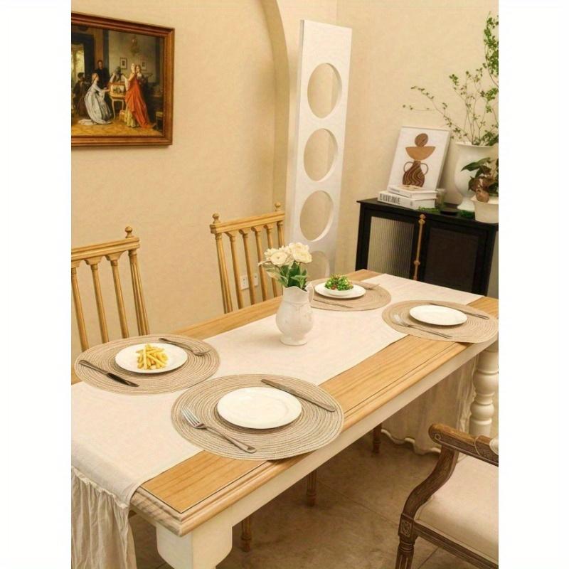 1PC Round Woven Placemats Washable Non Slip Heat Resistant Kitchen Table Mats Coasters for Dining Table Coffee Shop Office Living Room Home Decor