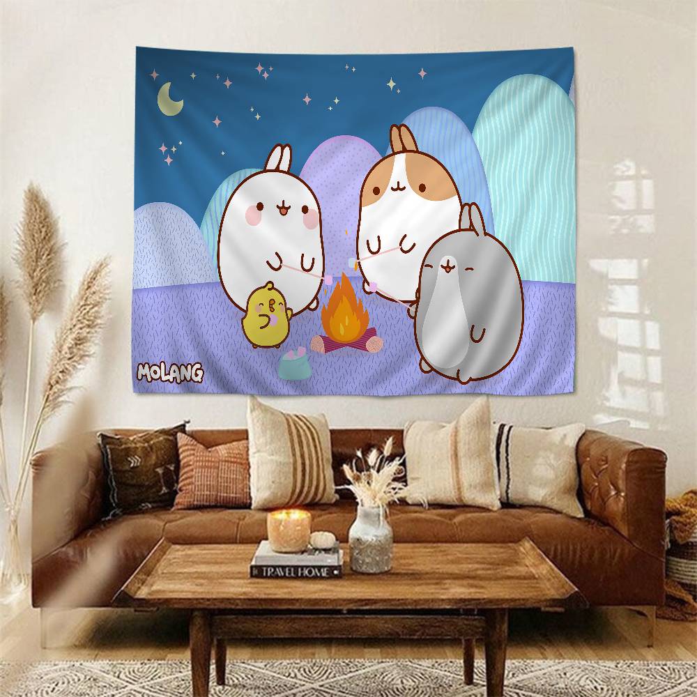Kawaii MMolangs Colorful Tapestry Wall Hanging Hanging Tarot Hippie Wall Rugs Dorm Wall Art Decor