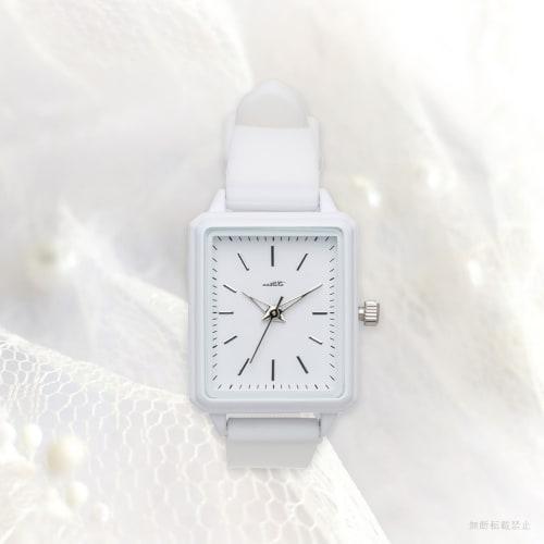 Fieldwork Women's Analog Watch with Silicone Strap, Rectangular, Tango, White, JN027-1