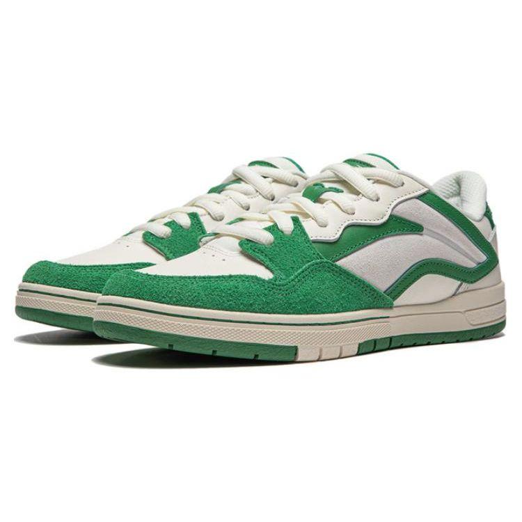 Li Ning We I Pros Shock Absorption Low Top Skate Shoes Men Skate Shoes Green White AEPU017-4