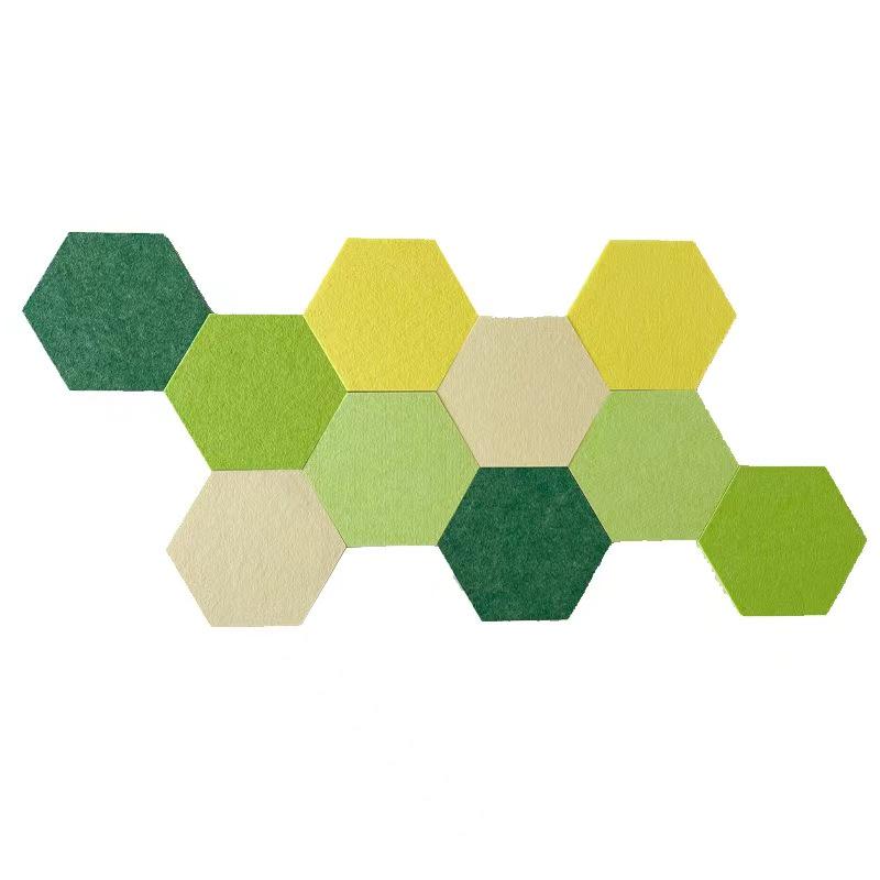 Hexagonal Colored Felt Boards: Sound-Absorbing, Adhesive Wall Decor for Photos and Messages