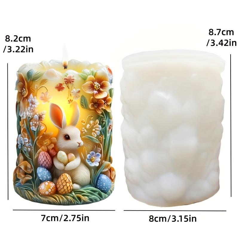 Kaninchen Kuschel-Ei Kerze Silikonform Mit Blumen Verzierter Elfen Kuschelhase Kuschel-Ei Kaninchen Resin Gipsformen Ostergeschenk