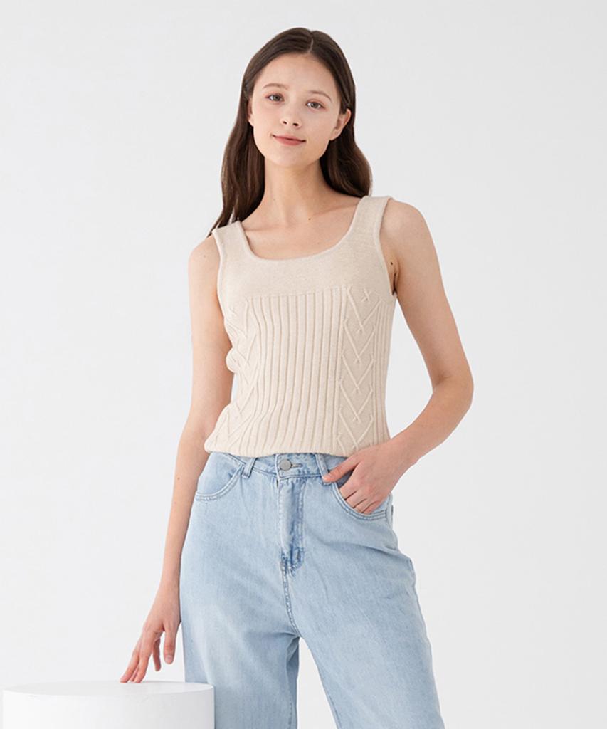SOUP Cable Sleeveless Top (Oy3Skca)