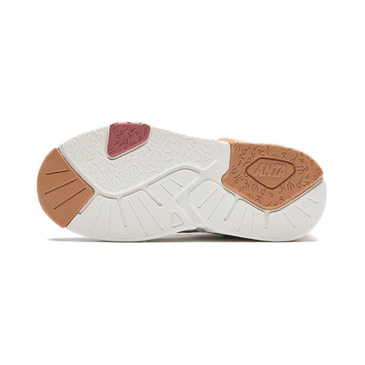Anta Kids Fabric Synthetic Leather Versatile Casual Non-Slip Wear-Resistant Low-Top Basketball Shoes Kids sneaker White Gray Brown A22439982-3