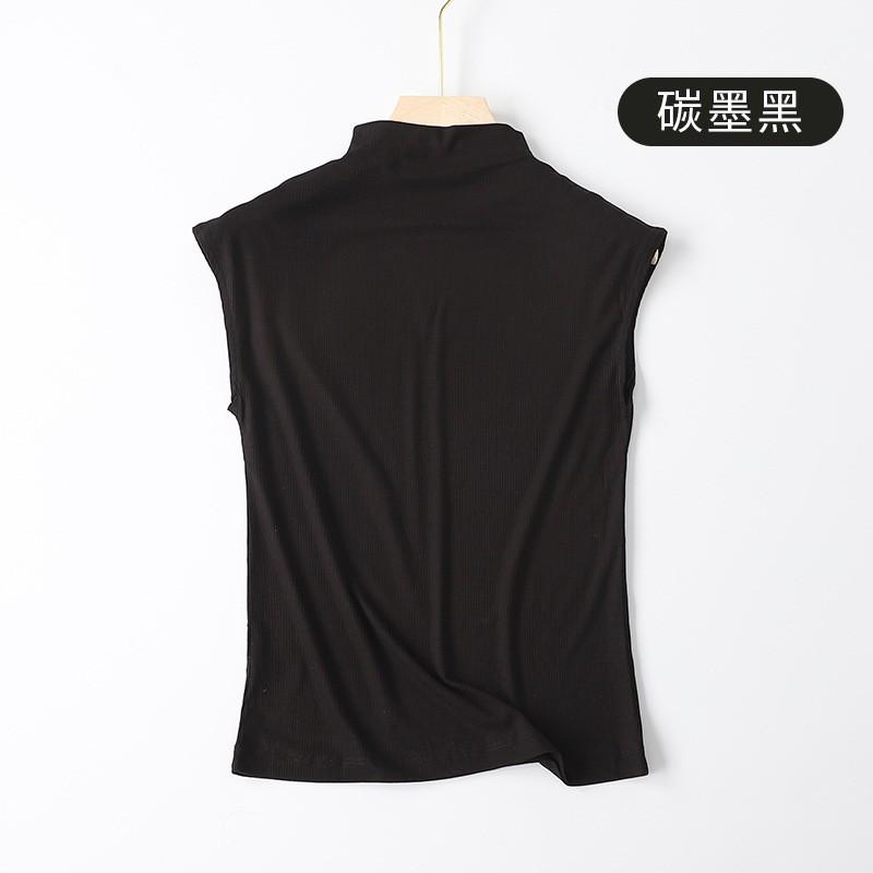 Half High Neck Vest For Women With Sleeveless Base, Paired With Summer Mid Neck Base Shirt
