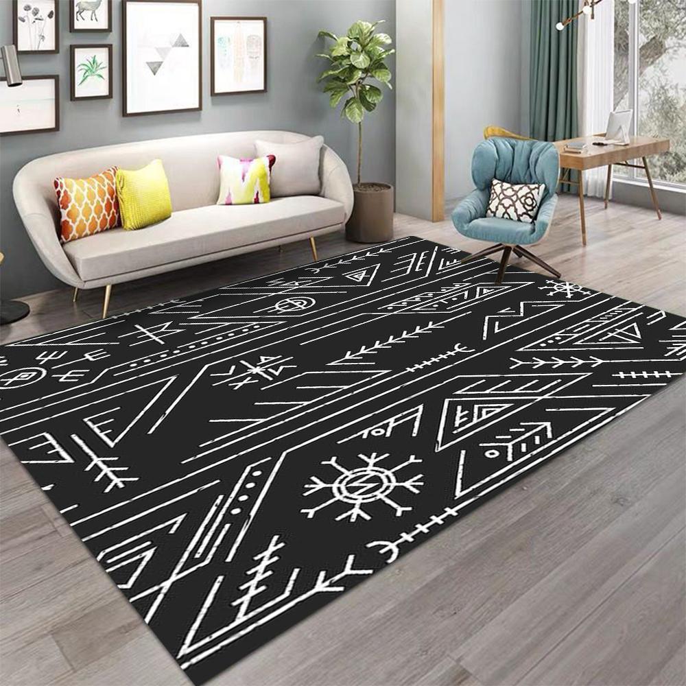 

Viking Rune Wolf Pattern Rug Non-Slip Vintage Carpet for Living Room Bedroom Office Outdoor Cool Gift Mat 40x60cm