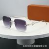 New designer snake glasses legs personalized retro frameless sunglasses women's gradual change of color fashion trend sunglasses