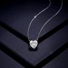 8mm Heart-Shaped Moissanite Clavicle Chain in S925 Silver & 18K Gold