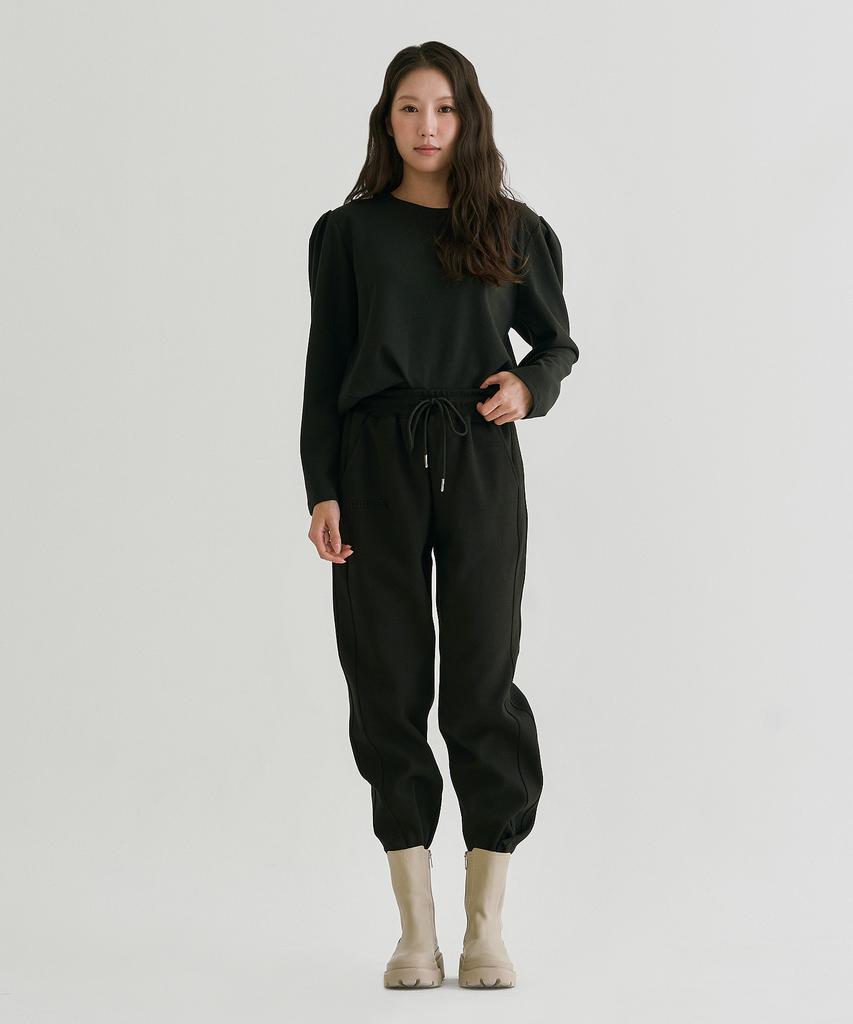 Peulleio Long Button T-Shirt _ Black